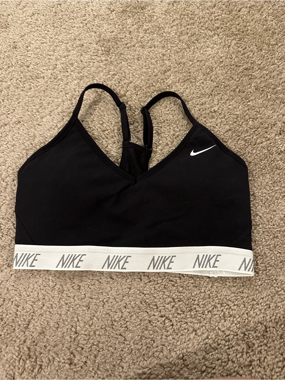 Nike Black Sports Bra with White Branded Elastic Band